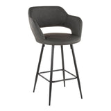 Lumisource Margarite Fixed-Height Counter Stool, Black, 25-in, 2-pc