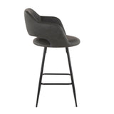 Lumisource Margarite Fixed-Height Counter Stool, Black, 25-in, 2-pc image 4