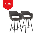 Lumisource Margarite Fixed-Height Counter Stool, Black, 25-in, 2-pc image 8