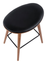 LumiSource Saddle Wood & PU Leather Seat Counter/Bar Stools (2-Piece Set), Walnut/Black image 5