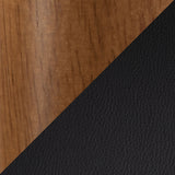 LumiSource Saddle Wood & PU Leather Seat Counter/Bar Stools (2-Piece Set), Walnut/Black image 7