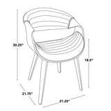 Lumisource Symphony Faux Leather Dining/ Accent Chair, Grey image 7