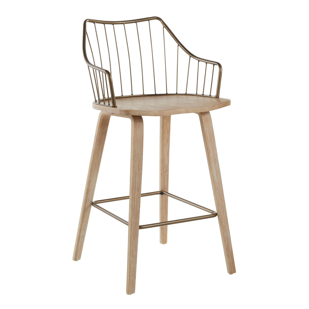 Lumisource Winston Fixed-Height Counter Stool, Wood, 26-in
