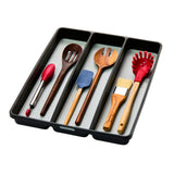 Madesmart 3-Compartment Kitchen Utensil Drawer Organizer Tray/Holder, Grey