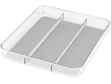 Madesmart Large 3-Compartment Drawer Storage Organizer Tray/Bin For Kitchen/Vanity/Office, Clear