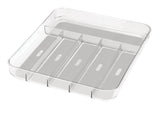 Madesmart Large 6-Compartment Cutlery & Kitchen Utensil Drawer Organizer Tray/Holder, Clear