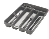 Madesmart Mini 5-Compartment Cutlery & Kitchen Utensil Drawer Organizer Tray/Holder, Grey