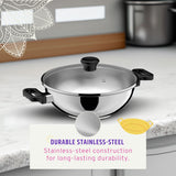 Maharaja 3.4qt Stainless Steel Karahi with lid 26cm 10.25in image 2