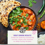 Maharaja 3.4qt Stainless Steel Karahi with lid 26cm 10.25in image 3