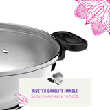 Maharaja 3.4qt Stainless Steel Karahi with lid 26cm 10.25in image 5