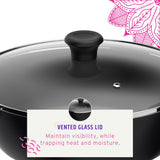 Maharaja 5.6qt Non-Stick Karahi with lid 30cm 12in image 2