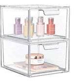 Maison Kleen Clear Stackable Storage Drawer Set, 2-pc