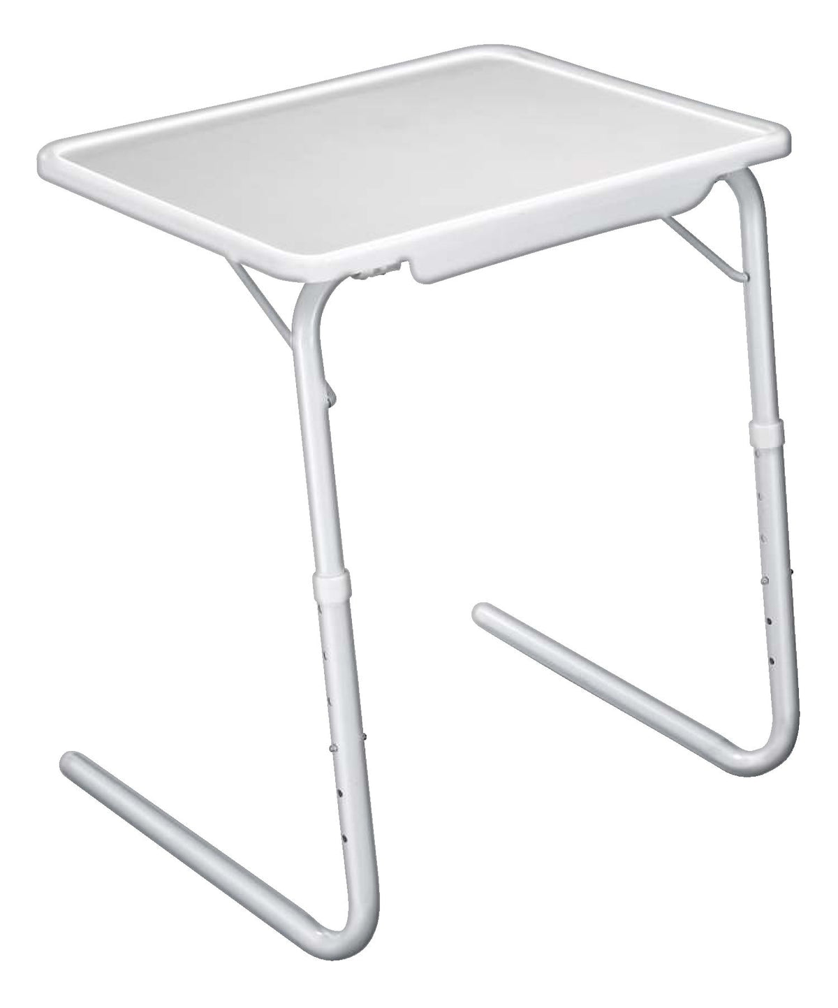 Maison Kleen Tilt-a-Table Portable Height Adjustable TV Tray/Laptop Table, White