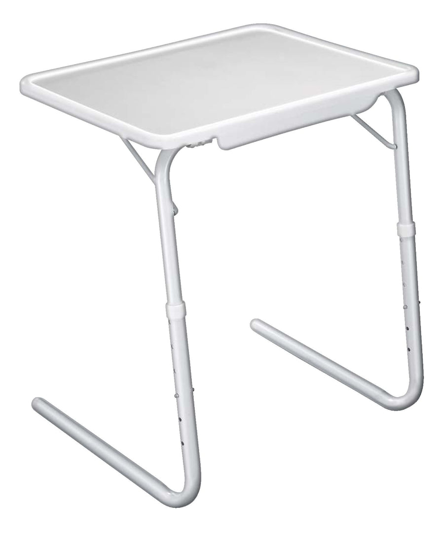 Maison Kleen Tilt-a-Table Portable Height Adjustable TV Tray/Laptop Table, White