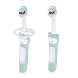 MAM Baby Toothbrush with Safety Shield, Mint Green, 2-pk