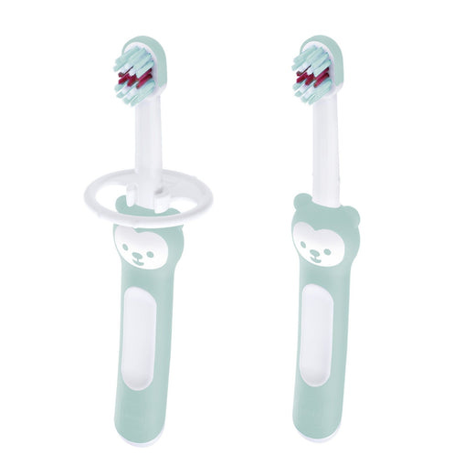 MAM Baby Toothbrush with Safety Shield, Mint Green, 2-pk