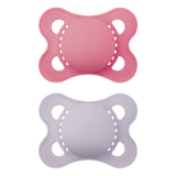 MAM Matte Non-Deco Pacifier, 0-6 Months, Girl, 2-pk
