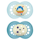 MAM Matte Non-Deco Pacifier, 6-16 Months, Boy, 2-pk