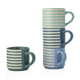 Manna Blue Strip Stackable Mugs, Assorted Colours, 4-pk image 2