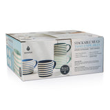 Manna Blue Strip Stackable Mugs, Assorted Colours, 4-pk image 3