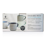 Manna Blue Strip Stackable Mugs, Assorted Colours, 4-pk image 4