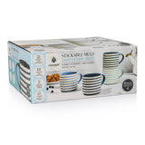 Manna Blue Strip Stackable Mugs, Assorted Colours, 4-pk image 5