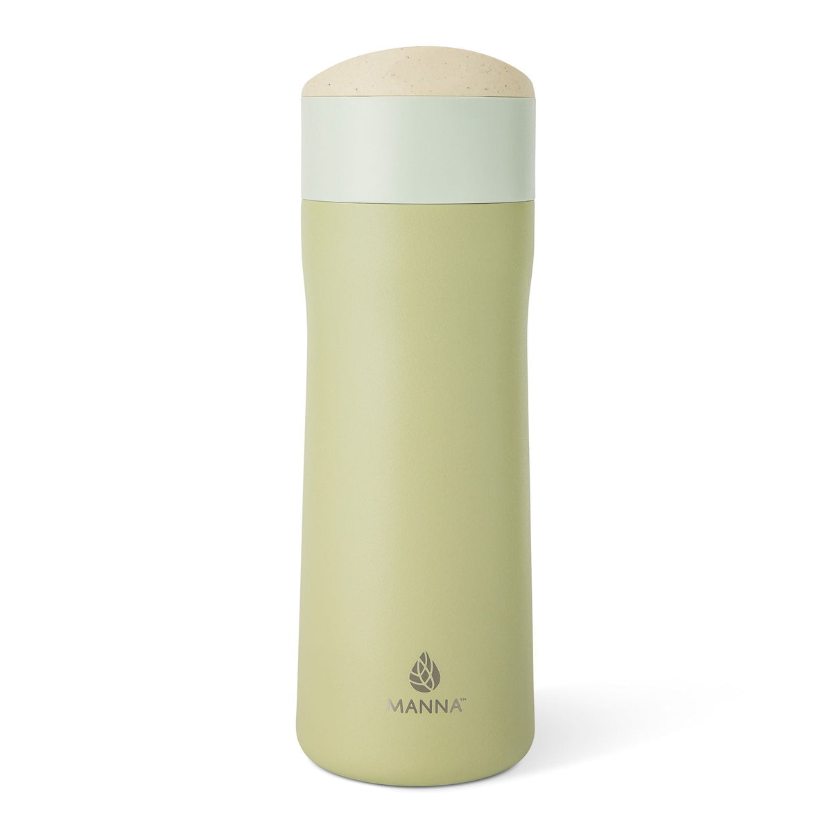 Manna Brew Eco Stainless Steel Insulated Flow-Switch Brew Mug, 16-oz, Moss, with Sipping Spout