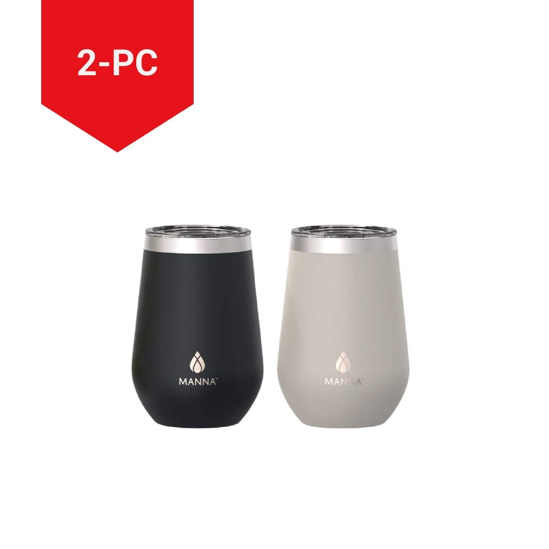 Manna Insulated Stainless Steel Tumbler, 12-oz, 2-pk, with Lid