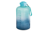 Manna Motivational Water Bottle, 3.7 L, Jumbo-Size, Ombre Blue, with Leakproof Lid