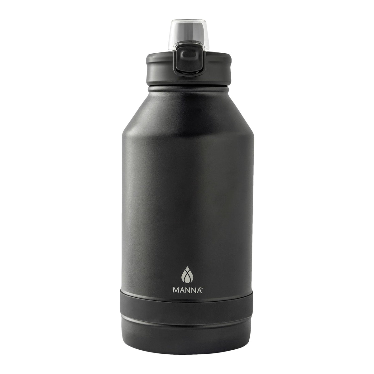 Manna Push Stainless Steel Water Bottle, 64-oz, Various Colours, with Handle