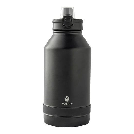 Manna Push Stainless Steel Water Bottle, 64-oz, Various Colours, with Handle