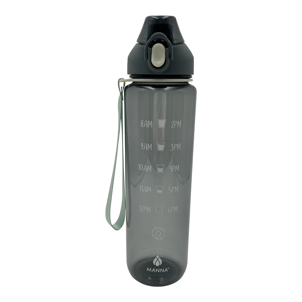 Manna Timex Motivational Water Bottle with Wrist Strap, 34-oz, Assorted Colours