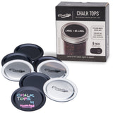 Masontops Chalk Tops Wide Mouth Storage Lids (Non-Sealing) for Mason Jars, 8-pk