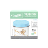 Masontops Tough Tops Durable Plastic Lids, Wide-Mouth, Assorted, 4-pk