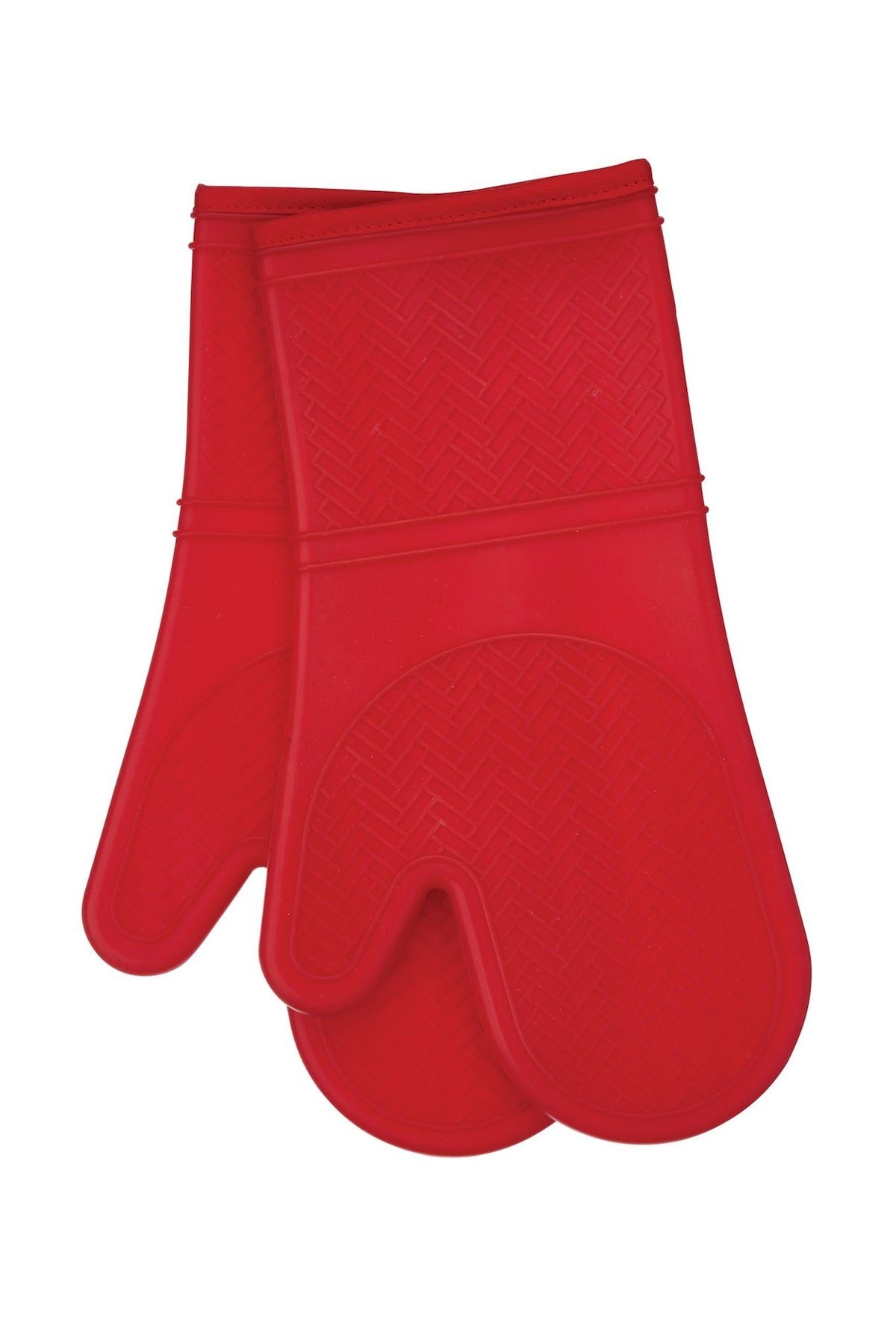 MASTER Chef 2pc Silicone Oven Mitt Set, Non-Slip Grip, Red