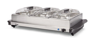 MASTER Chef 3-Tier Buffet Server/Food Warmer with Warming Tray, Stainless Steel, 300W