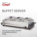 MASTER Chef 3-Tier Buffet Server/Food Warmer with Warming Tray, Stainless Steel, 300W image 5