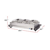 MASTER Chef 3-Tier Buffet Server/Food Warmer with Warming Tray, Stainless Steel, 300W image 6