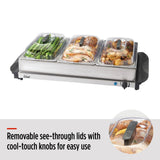 MASTER Chef 3-Tier Buffet Server/Food Warmer with Warming Tray, Stainless Steel, 300W image 7