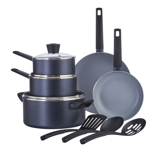 Master Chef Blue/Grey Non-Stick Cookware Set, 11-pc