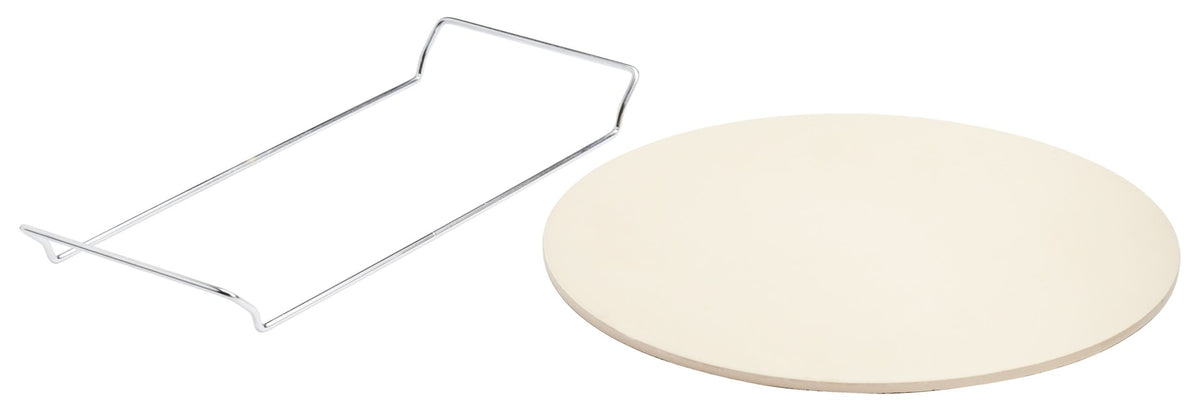 MASTER Chef Ceramic Round Pizza Stone & Serving Rack, 15-in