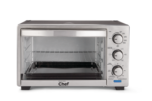 MASTER Chef Convection Toaster Oven with 4 Functions, Stainless Steel, Black, 6-Slices