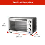 MASTER Chef Convection Toaster Oven with 4 Functions, Stainless Steel, Black, 6-Slices image 3