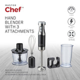 MASTER Chef Corded Hand Blender with Whisk, Stainless Steel, Black image 2
