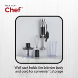 MASTER Chef Corded Hand Blender with Whisk, Stainless Steel, Black image 3