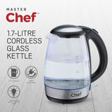 MASTER Chef Cordless Electric Kettle with Blue Light, Glass, 1.7L image 4