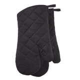 MASTER Chef Cotton Oven Mitt Set, Black, with Hanging Loops, 2-pc, Machine Washable