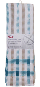 MASTER Chef Cotton Plaid Waffle Kitchen Towels, Reusable, 22-in x 32-in, 5-pk, Assorted Colours image 4