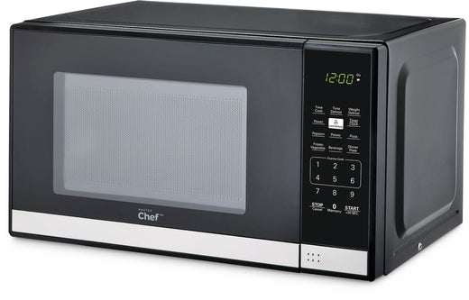 MASTER Chef Countertop Microwave, 700 W, Black Stainless Steel, 0.7-cu-ft