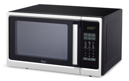 MASTER Chef Countertop Microwave, 900 W, Black Stainless Steel, 0.9-cu-ft